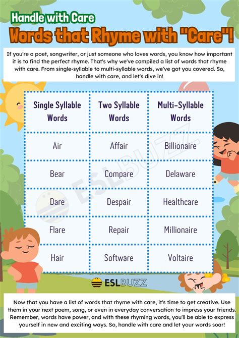 words that rhyme with caring